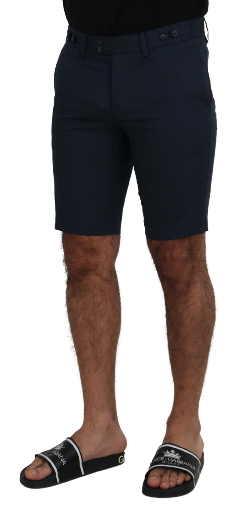 Shorts de mélange en coton bleu élégant