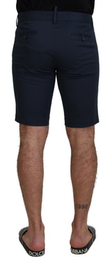 Shorts de mélange en coton bleu élégant