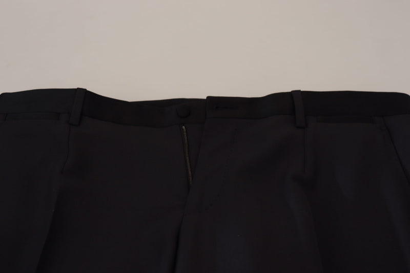 Pantalon de mélange en laine noire élégante