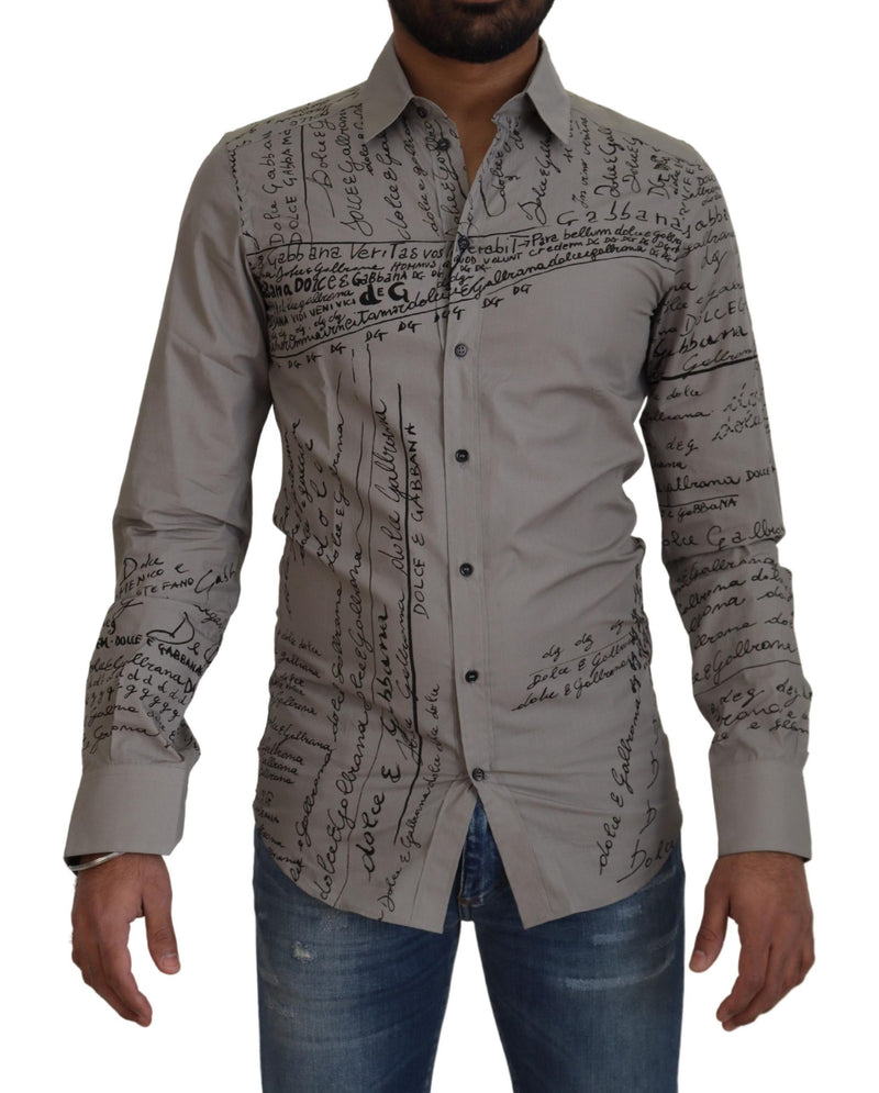 Elegante camicia da abito di cotone in forma slim