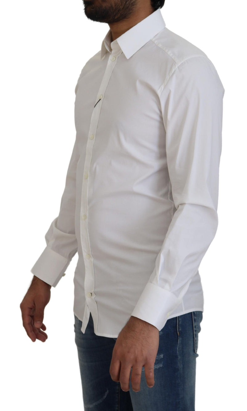 Deslumbrante camisa de vestir blanca delgada