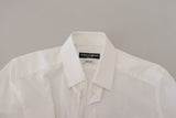 Elegante camicia in cotone bianco in forma slim