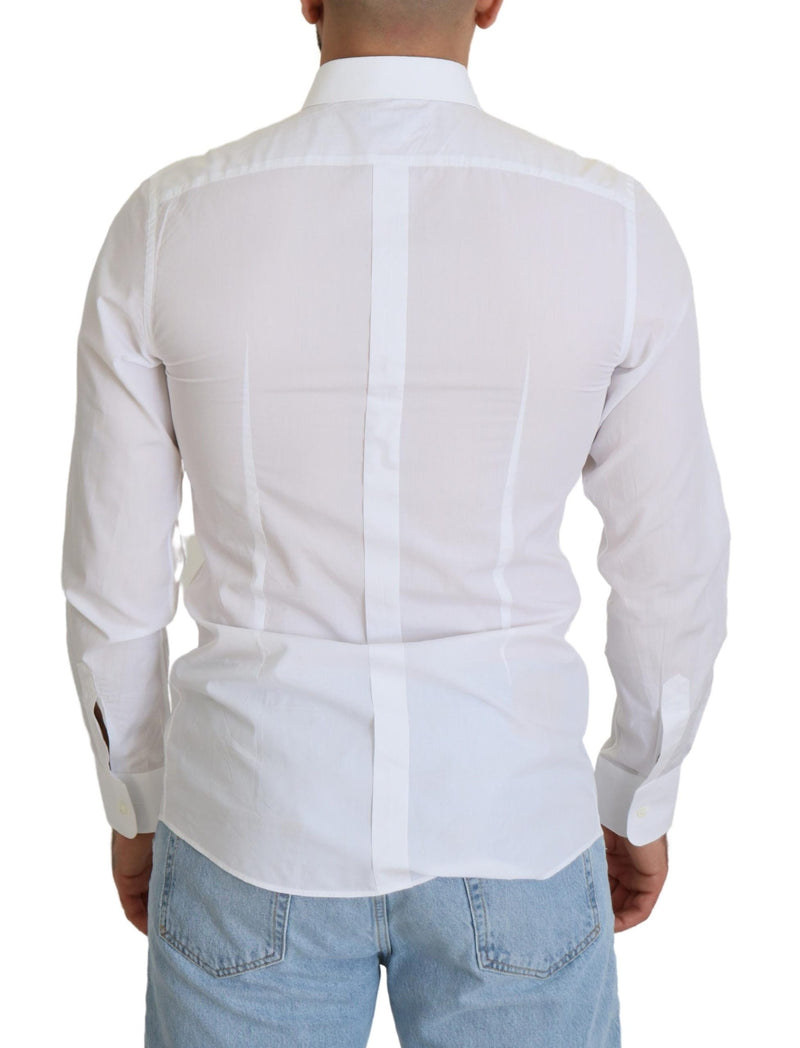 Elegante camicia in forma slim poplin bianca