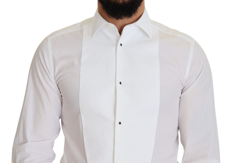 Elegante camicia in forma slim poplin bianca