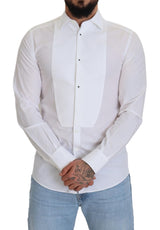 Shirt slim fit élégant en coton blanc en coton blanc