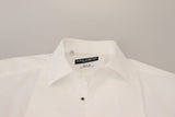 Elegante camisa de ajuste de algodón blanco de algodón delgado