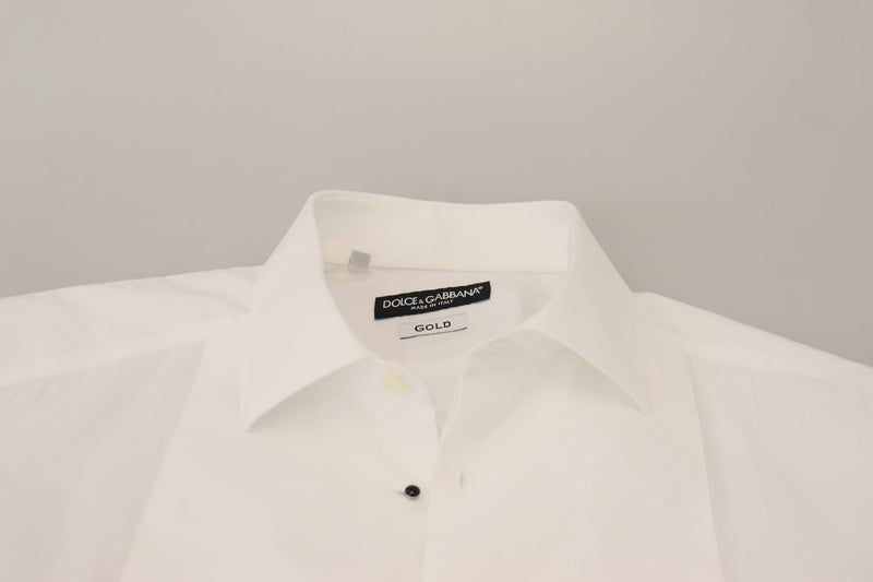 Elegante camisa de ajuste de algodón blanco de algodón delgado