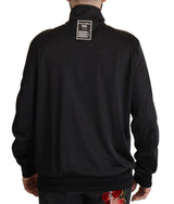 Elegante maglione zip completo nero