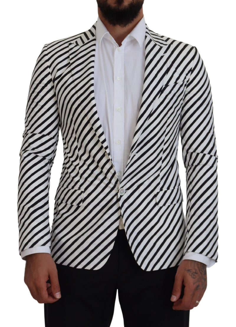 Elegante blazer a strisce bianche a strisce bianche