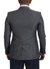 Elegant Grey Grey Sicilia Blazer Jacket