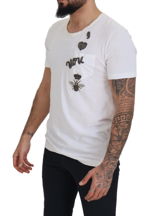 Élégant tee-shirt en soie en coton de coton blanc