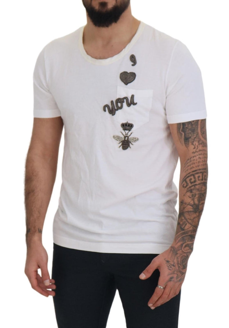 Élégant tee-shirt en soie en coton de coton blanc