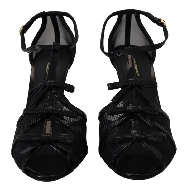 Elegante schwarze Stiletto -Sandalen