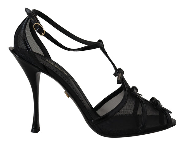 Elegante schwarze Stiletto -Sandalen