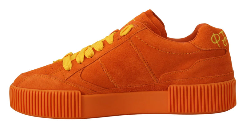 Zapatillas de cordones de gamuza naranja elegantes