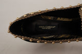 Elegante Gold Jacquard Brocade Pumps