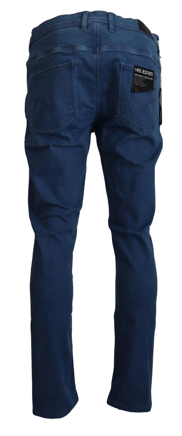 Pantaloni blu magri chic per un aspetto affilato