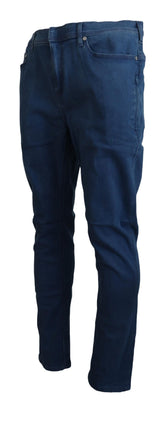 Pantalon bleu maigre chic pour un look pointu