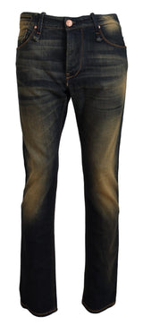 Elegante blau gewaschene Jeanshose - authentische Handwerkskunst