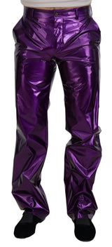 Eleganti pantaloni in forma dritta viola splendente