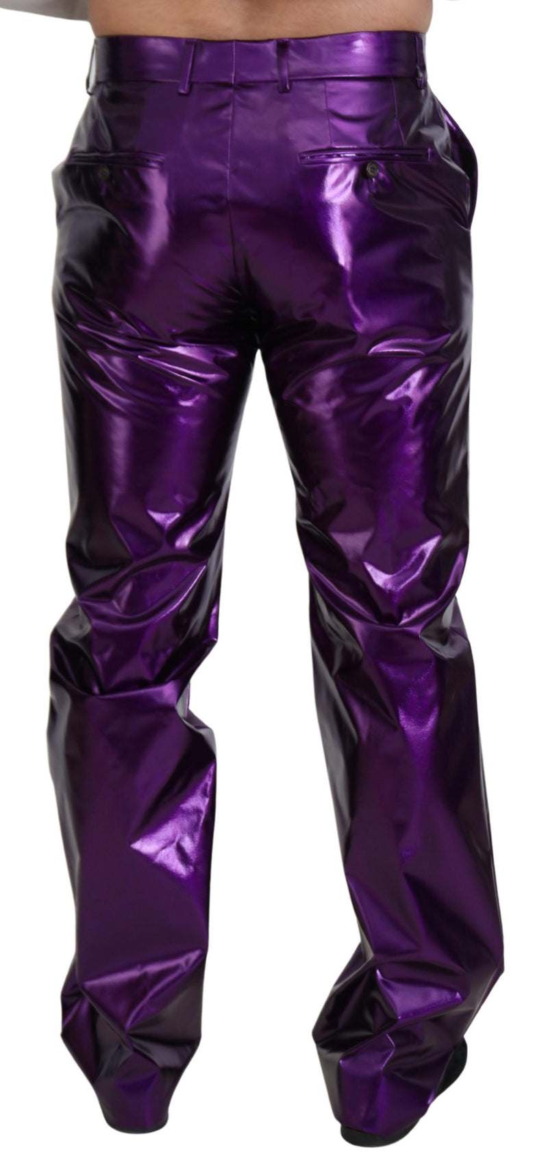 Eleganti pantaloni in forma dritta viola splendente