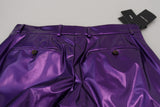 Eleganti pantaloni in forma dritta viola splendente