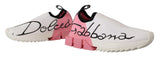 Eleganti sneaker slip-on sorrento in bianco e rosa