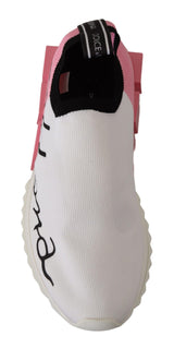 Eleganti sneaker slip-on sorrento in bianco e rosa