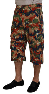 Italienischer Designer mehrfarbiger Frachtshorts