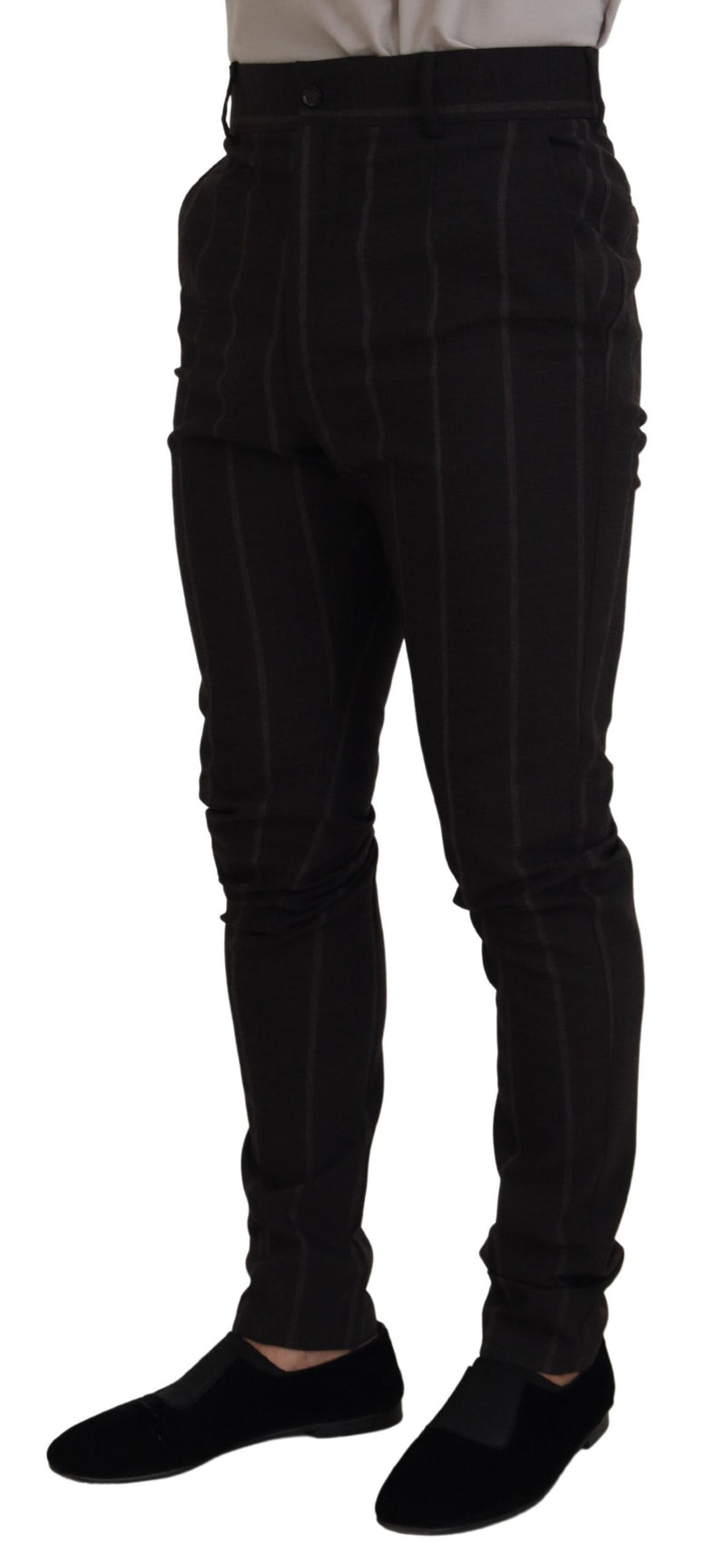 Elegante schwarze Streifen -Chino -Hosen