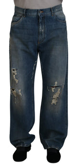 Stunning Tattered Denim Italian Jeans