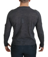 Schlanker grauer Crewneck Pullover Pullover