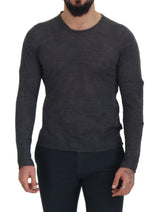 Schlanker grauer Crewneck Pullover Pullover