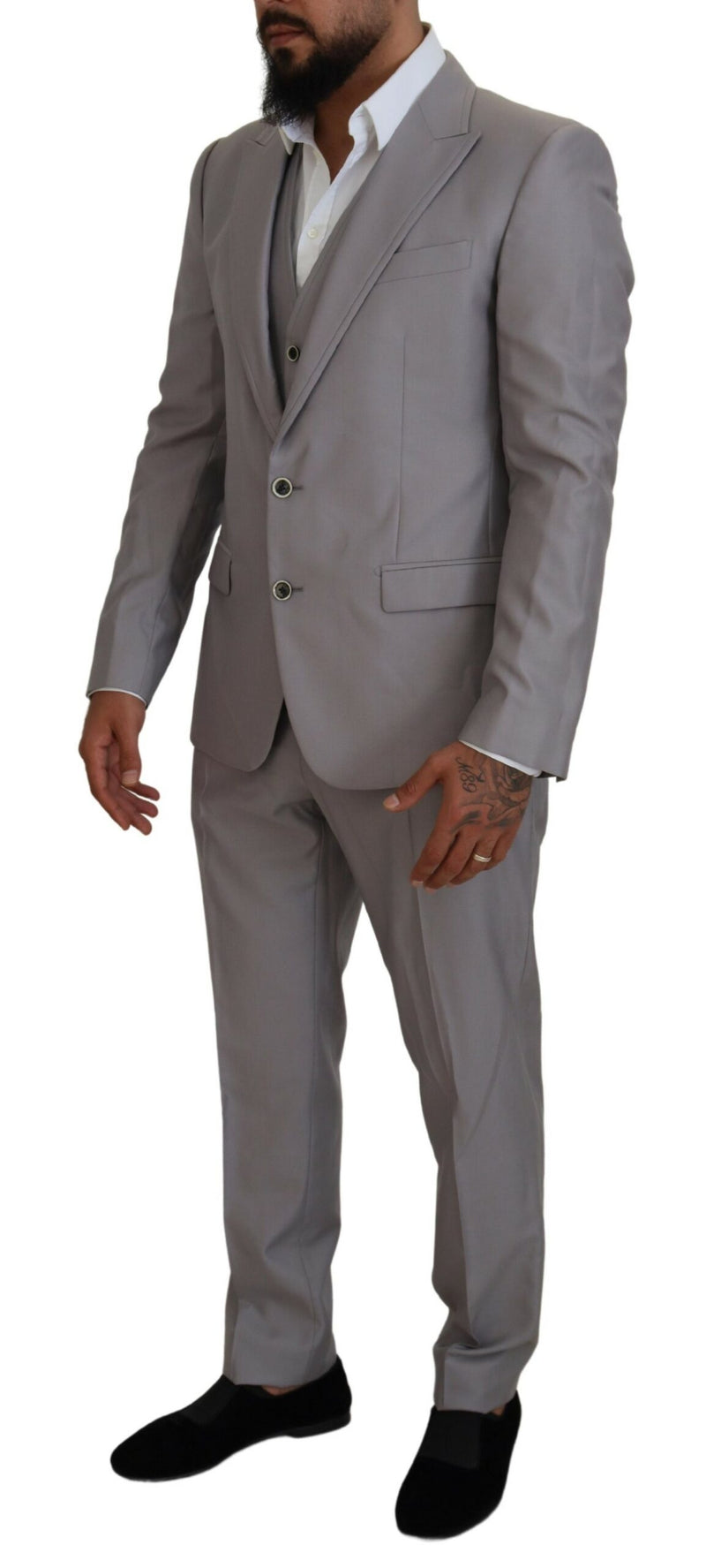 Costume à trois pièces élégant Silver Slim Fit