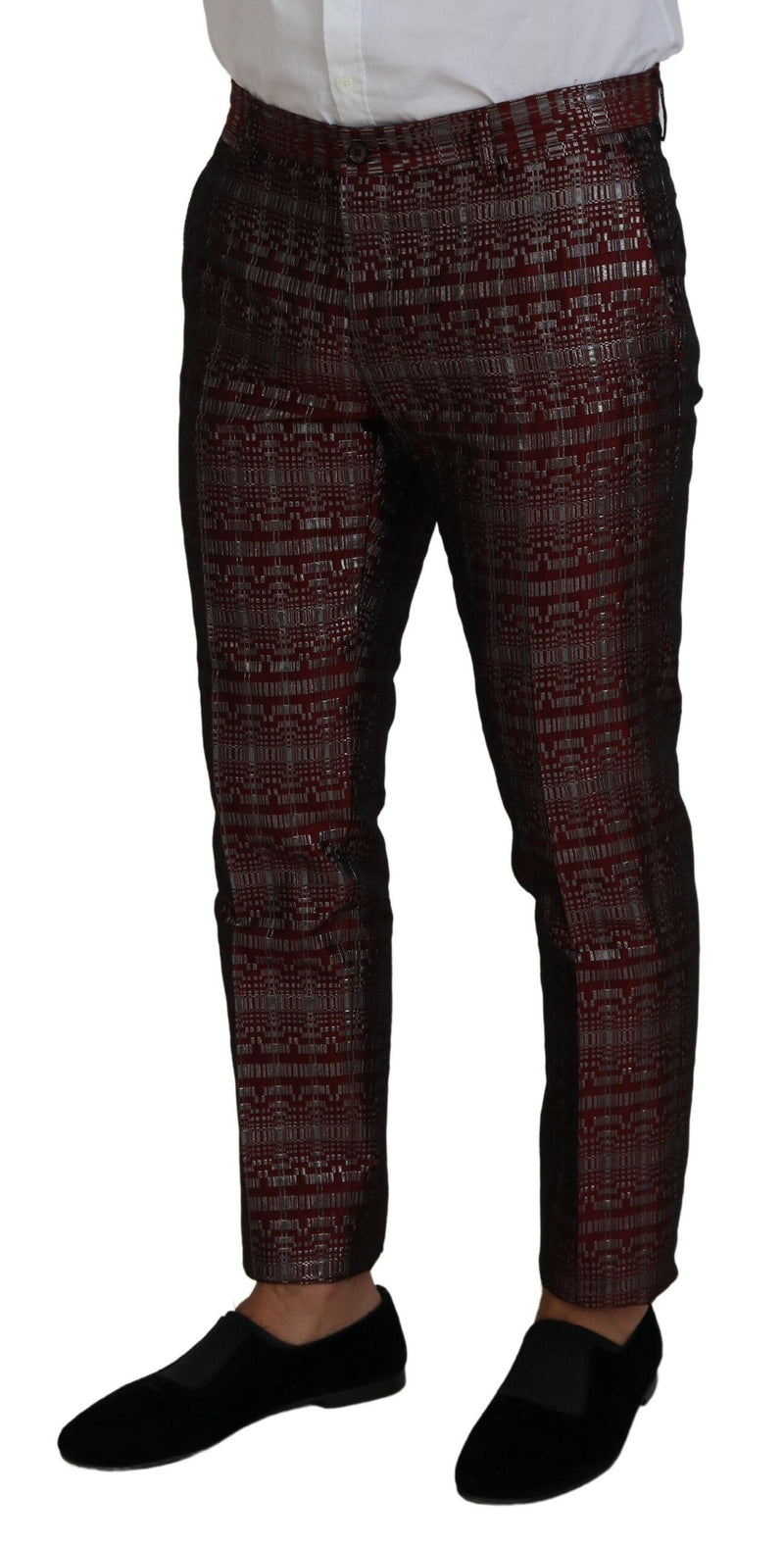 Bordeaux Fantasy Slim Fit Zwei-teiliger Anzug