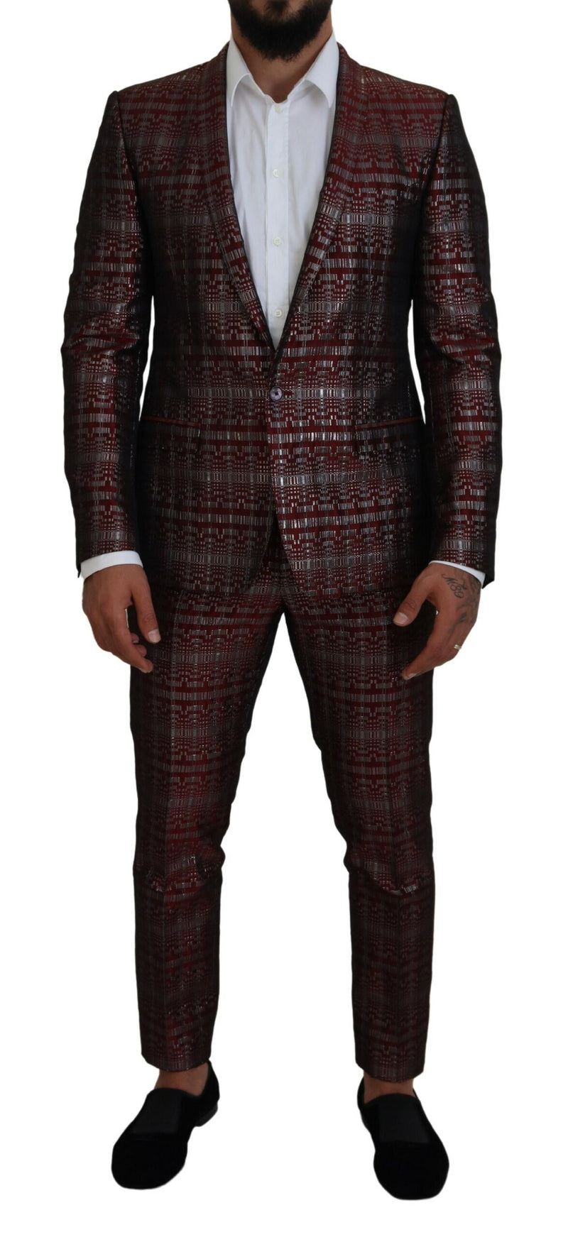 Bordeaux Fantasy Slim Fit a due pezzi