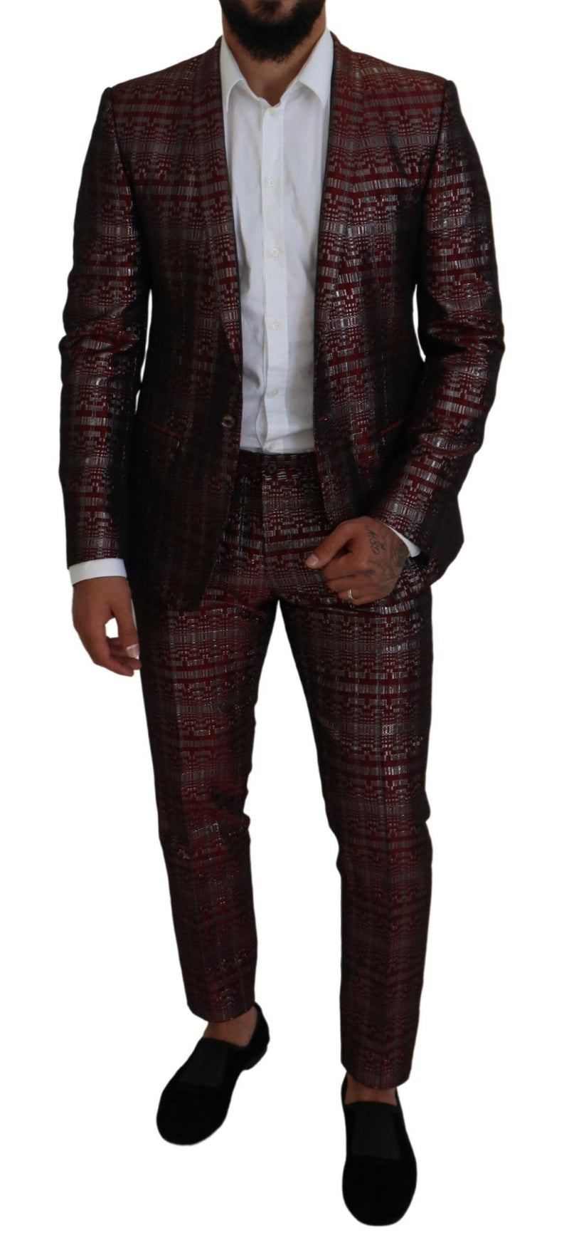 Bordeaux Fantasy Slim Fit a due pezzi