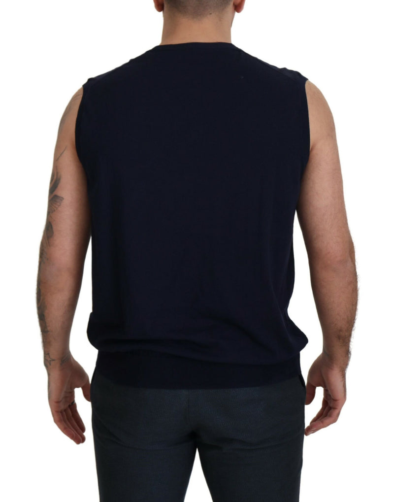 Sleeek Black V-Neck Maneveless Tank