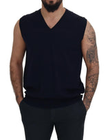 Sleeek Black V-Neck Maneveless Tank