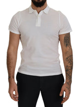 Camiseta de polo de algodón blanco elegante