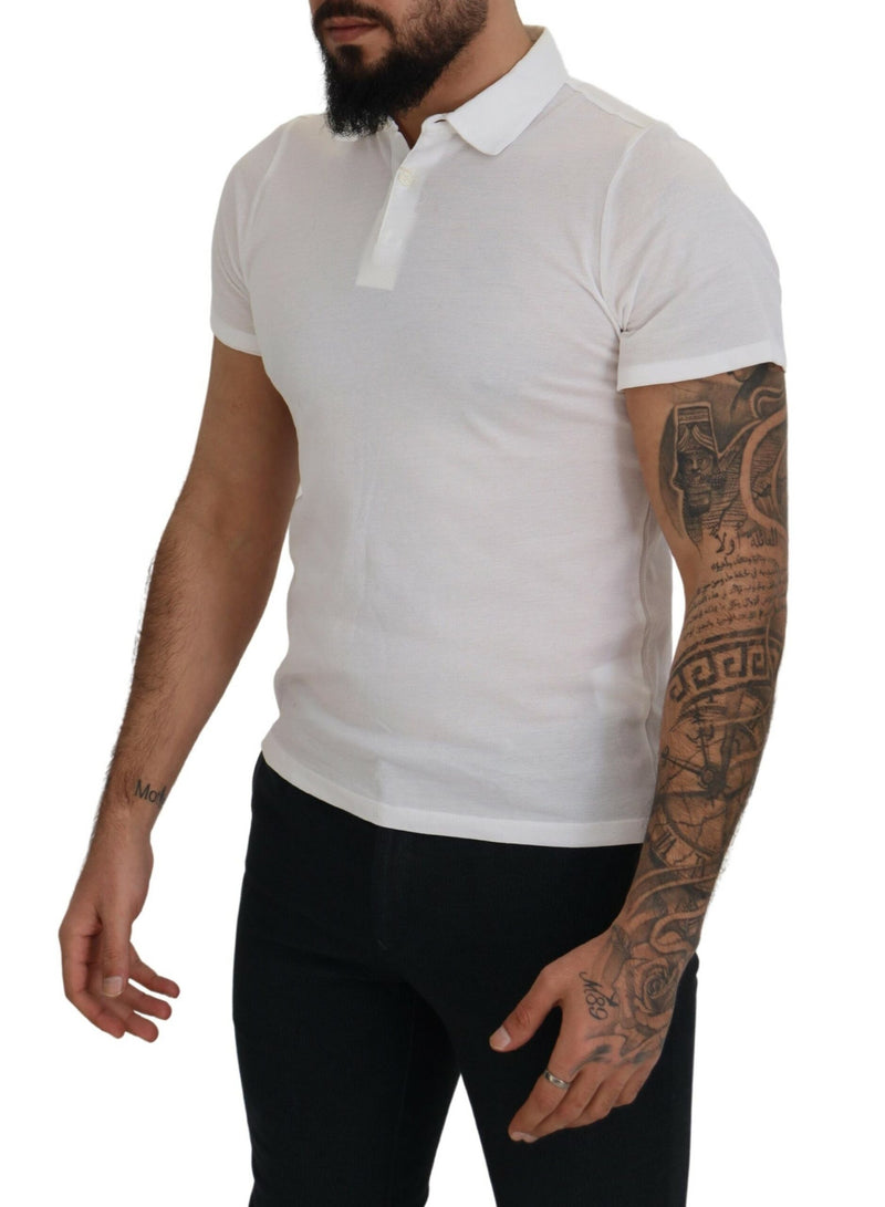 Camiseta de polo de algodón blanco elegante