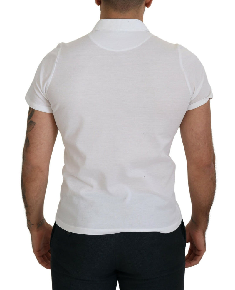 Camiseta de polo de algodón blanco elegante