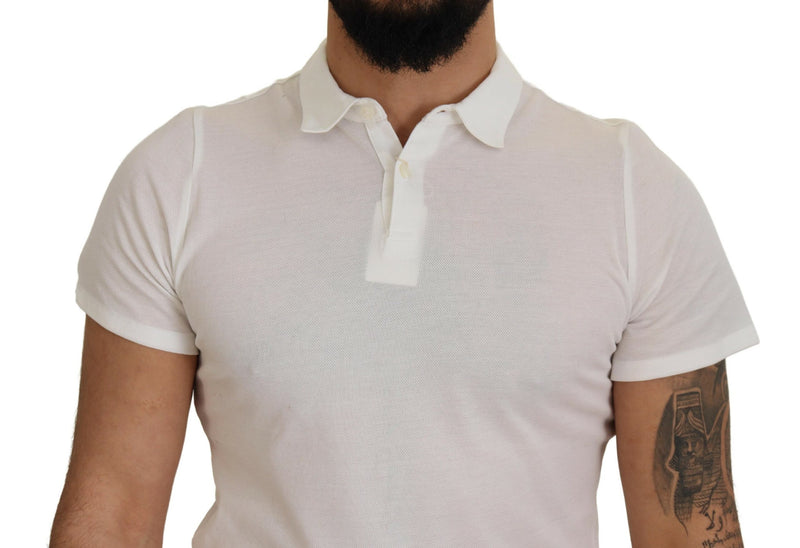 Camiseta de polo de algodón blanco elegante