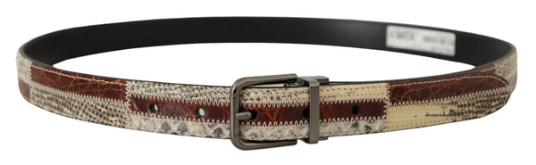 Ceinture multicolore patchwork à la peau de serpent