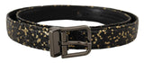 Elegant Italian Leather Belt with Crown Detail