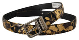 Ceinture en cuir multicolore avec boucle noire