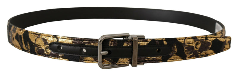 Ceinture en cuir multicolore avec boucle noire