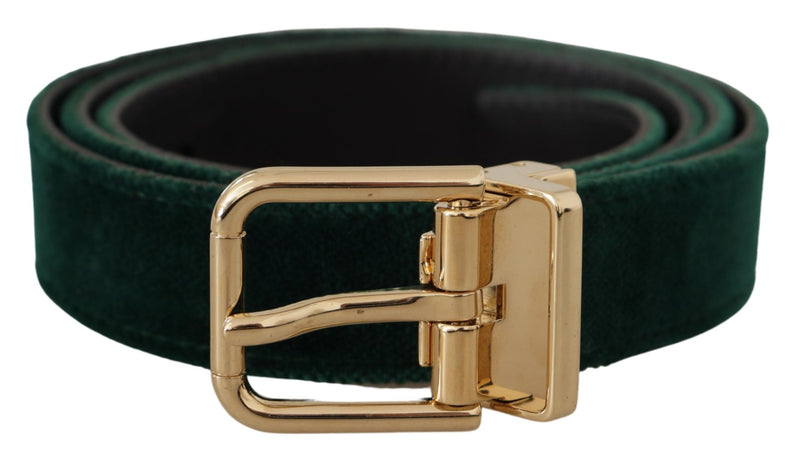 Emerald Velvet Designer Belt με χρυσή πόρπη