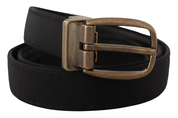 Elegante cintura in pelle Grosgrain - nero