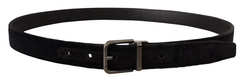 Ceinture en cuir noir élégant avec boucle en argent